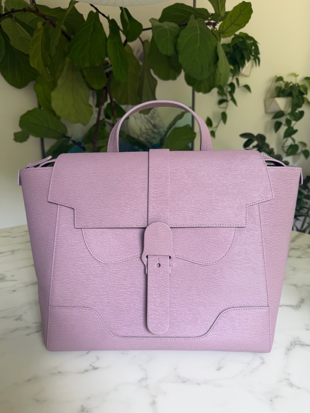 NWT Senreve Large Maestra Convertible Backpack Satchel Bag Lilac Mimosa Leather